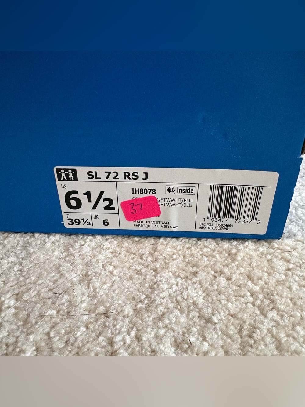 adidas Originals Men’s SL 72 RS Sneakers in Black and White - Picture 3 of 5
